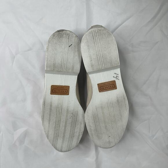 Coach Zinnia Nubuck Leather Tassel Loafer Oxford Flat Shoe Light Sand, size 9.5B - Picture 7 of 9